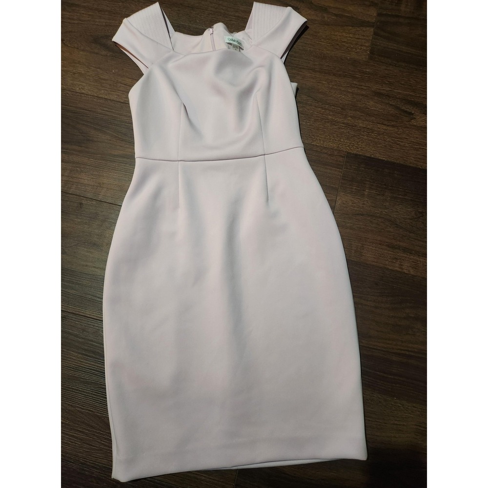 Calvin Klein Pale Pink Cap Sleeve Sheath Dress